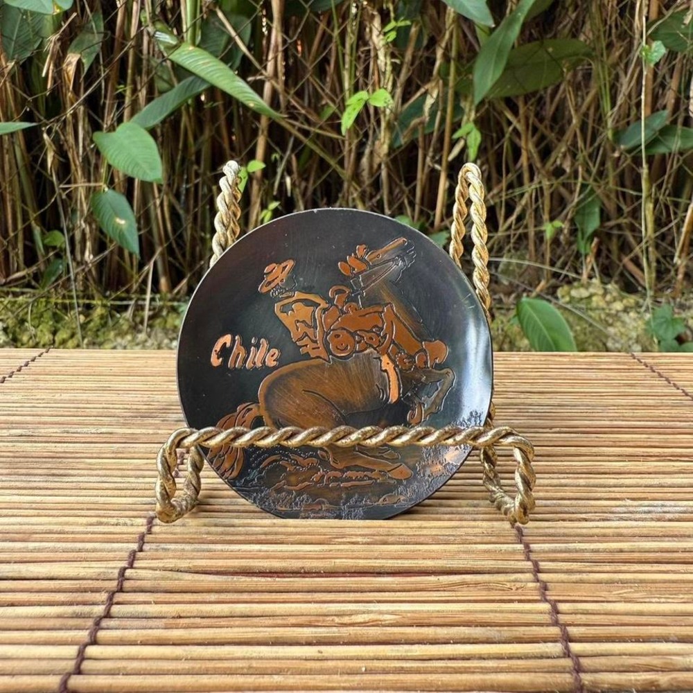 Small Chile Gaucho on Horseback Decorative‎ Plate Under 3"